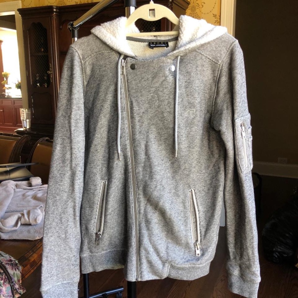 Kooples 100% Cotton Biker Cut Sweatshirt - Picture 2 of 6